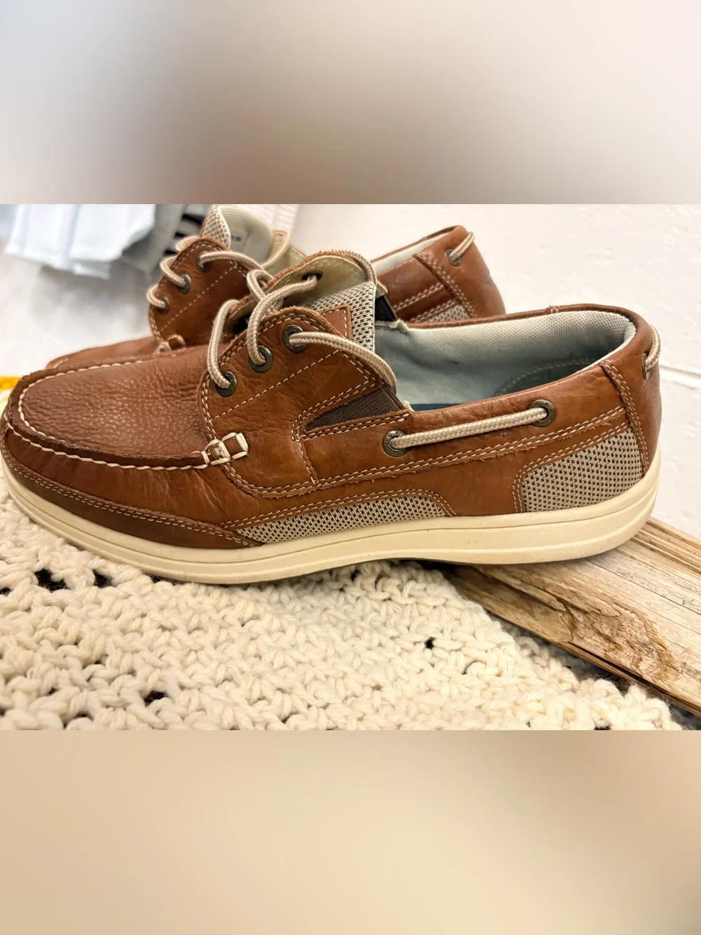 Dockers Men's Tan/Brown Leather Preppy Boat Shoes